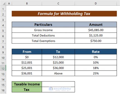 Withholding Tax Calculator .